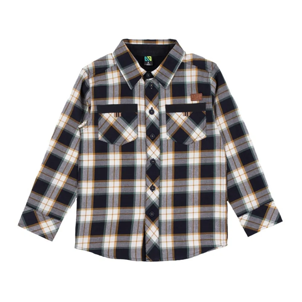 Ivory Plaid Kids Shirt