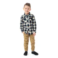 Ivory Plaid Kids Shirt