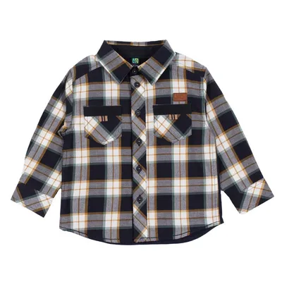 Ivory Plaid Baby Shirt