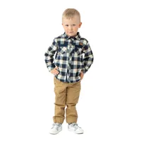 Ivory Plaid Baby Shirt