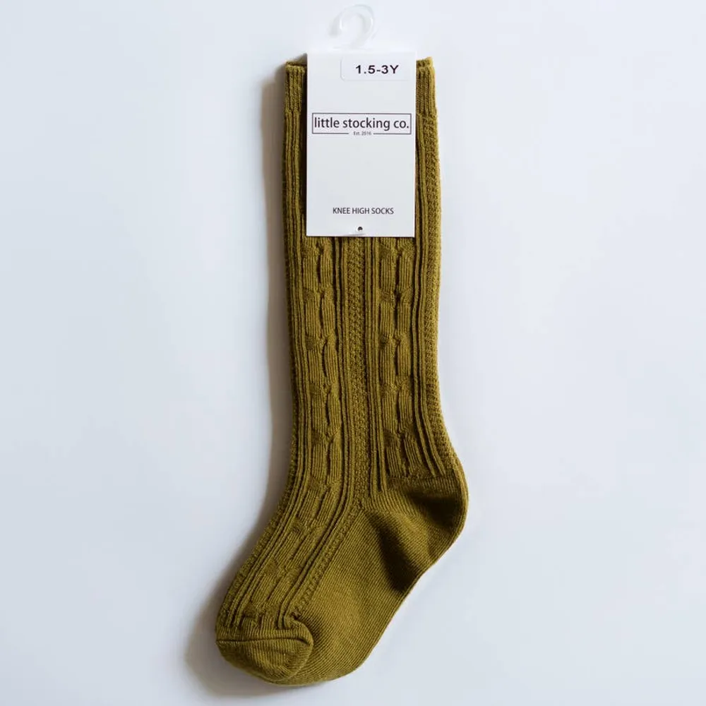 Bright Olive Knee High Socks