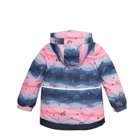 Printed Rainbow Two Piece Snowsuit Coral Pink And Navy Blue