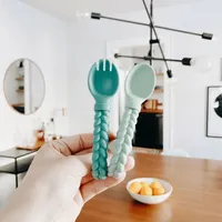 Sweetie Spoons™ Spoon & Fork Set | Mint