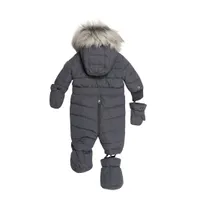 One Piece Baby Snowsuit Grey