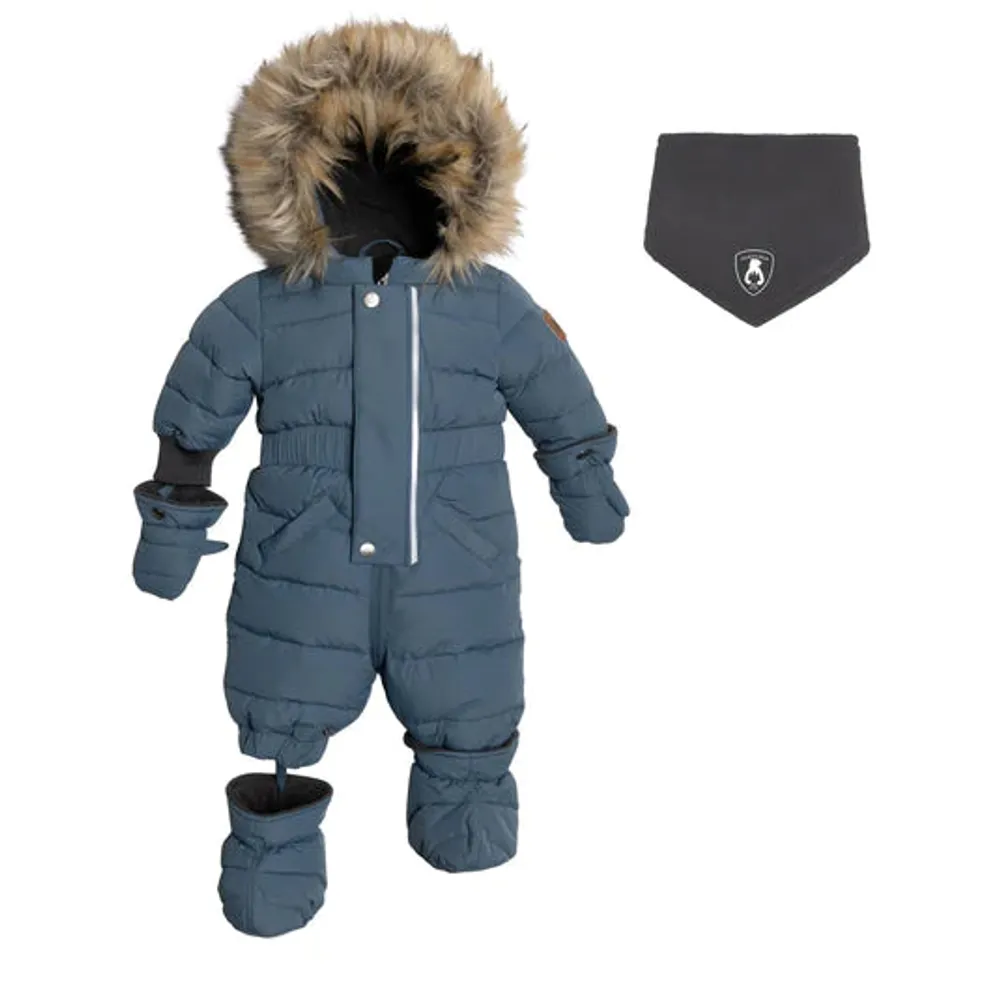 One Piece Baby Snowsuit Dusty Blue