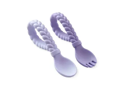 Sweetie Spoons™ Spoon & Fork Set | Amethyst + Purple Diamond