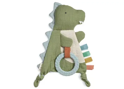 Bitzy Crinkle Dino Sensory Toy with Teether