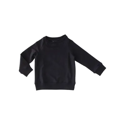 Crewneck Raglan Sweatshirt- Jet Black