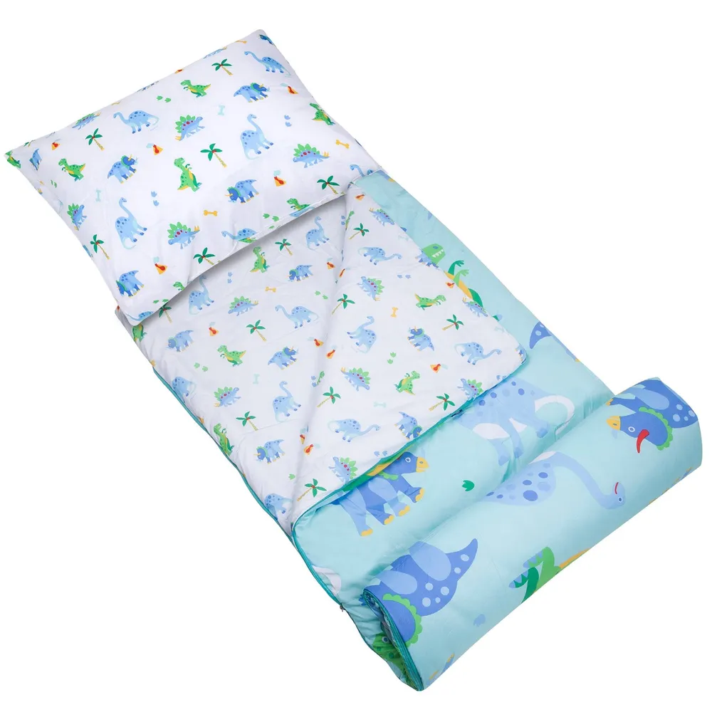 Dinosaur Land Microfiber Sleeping Bag w/ Pillowcase