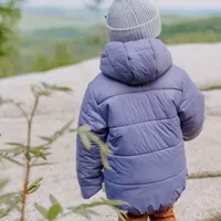 PURPLE QUILTED PUFFER COAT, BABY