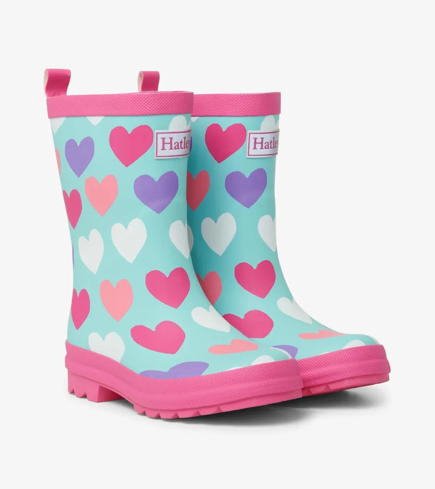 Colourful Hearts Matte Rain Boots