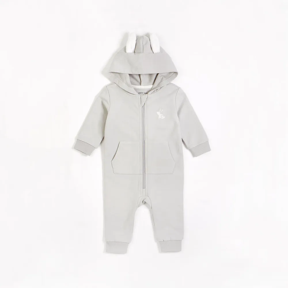 Baby Bunny Hooded Pale Blue Playsuit