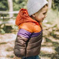 COLOR BLOCK PUFFER COAT, BABY UNISEX