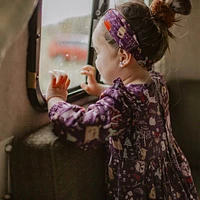 PURPLE PATTERNED DRESS, BABY