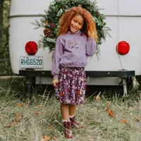 PURPLE PATTERNED SKIRT, CHILD