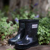 Rain Boots - Glitter Black