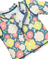 Flowering Around Long Sleeve Zipper Rash Guard Bikini