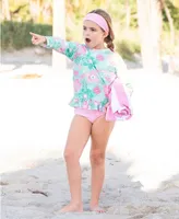 Bloom Pink Seersucker Long Sleeve Rash Guard Bikini