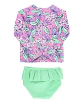 Violet Valley Long Sleeve Rash Guard Ruffle Bikini