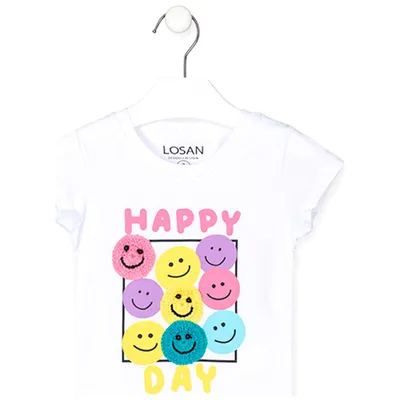 Short Sleeve T-Shirt with Happy Day Print, Child