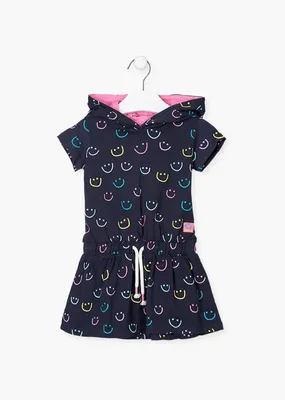 Short Sleeve Dress Smile Print, Child