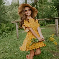 YELLOW FLOWERY DRESS VISCOSE, CHILD