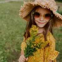 YELLOW FLOWERY DRESS VISCOSE, CHILD