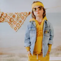 STRAIGHT FIT DENIM OVERSHIRT WITH EMBROIDERY, CHILD