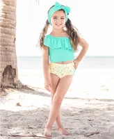 Confetti Beach Island Blue Ruffle Tankini