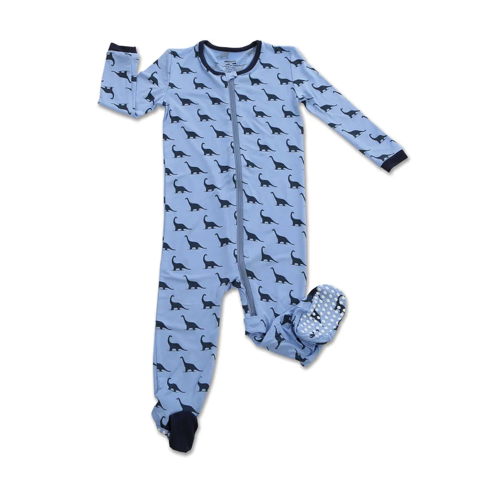 Bamboo Footed Sleeper w/Zipper (Dino Print)