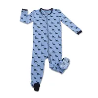 Bamboo Footed Sleeper w/Zipper (Dino Print)