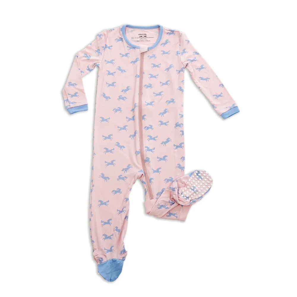 Bamboo Footed Sleeper w/Zipper (Unicorn Print)