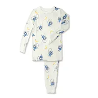 Bamboo Long Sleeve Pajama Set (Space Monkey Print)