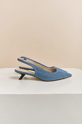 Chaussures à petit talon en denim