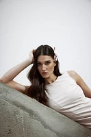 Barrette à cheveux avec nœud fleuri