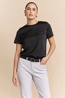 Satin short sleeves top