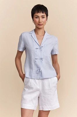 Short sleeve linen shirt