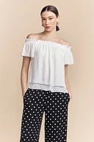 Off-the-shoulder top ruching