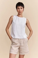Sleeveless linen top
