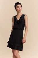 Top with front tie and frills