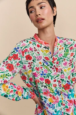 Printed blouse with sash