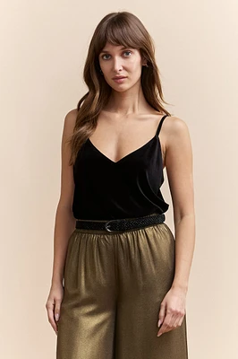 Velvet sleeveless top