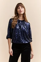 Sequined dropped shoulder top