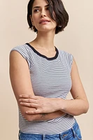 Striped rib t-shirt