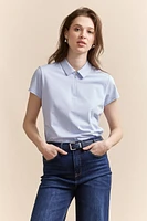 T-shirt zippé col polo