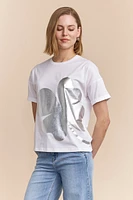 Silver print boyfriend fit t-shirt