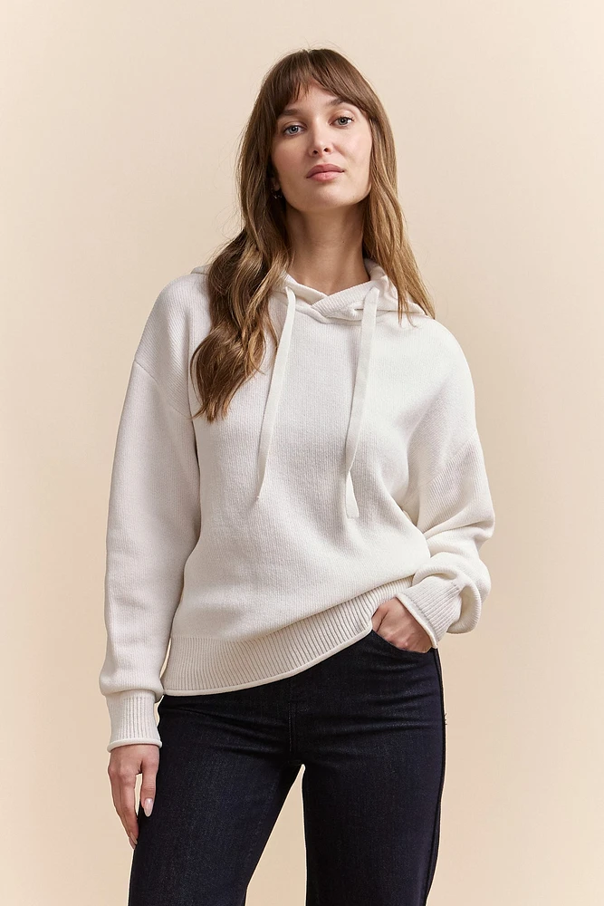 Hooded chenille sweater