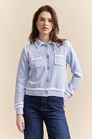 Point-collar cardigan