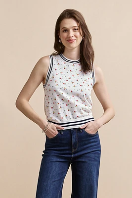 Printed sleeveless top