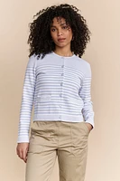 Textured stripes knitted cardigan